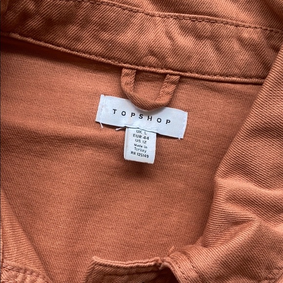 TopShop Mauve red orange button up demin jacket - Picture 6 of 6